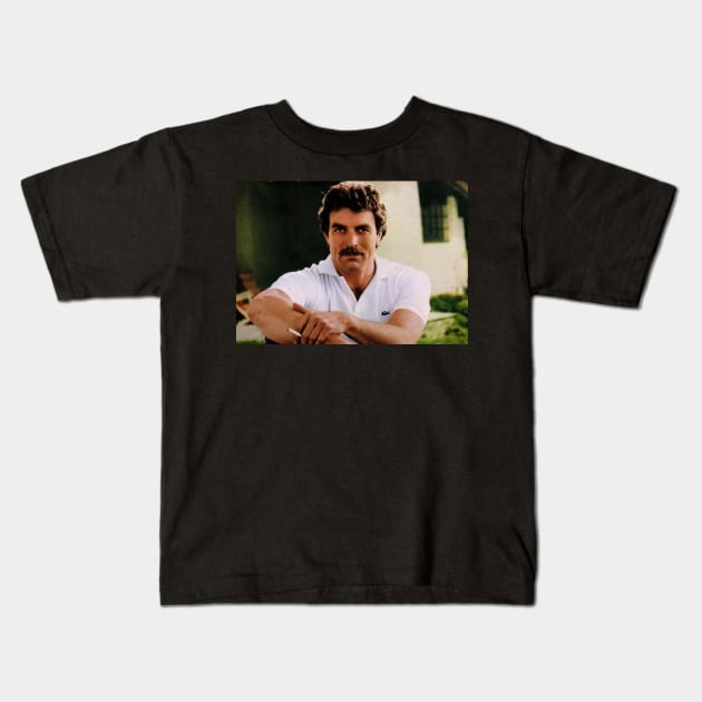 Tom Selleck / 1945 Kids T-Shirt by DirtyChais